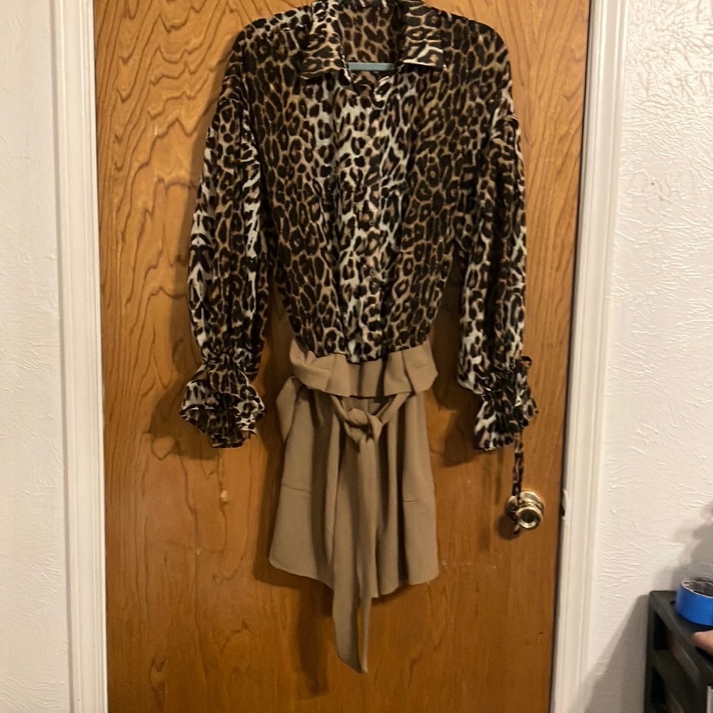 Leopard print shorts jumper, FashionNova